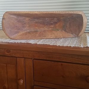 Rustic Wood Oval Decorative Bowl